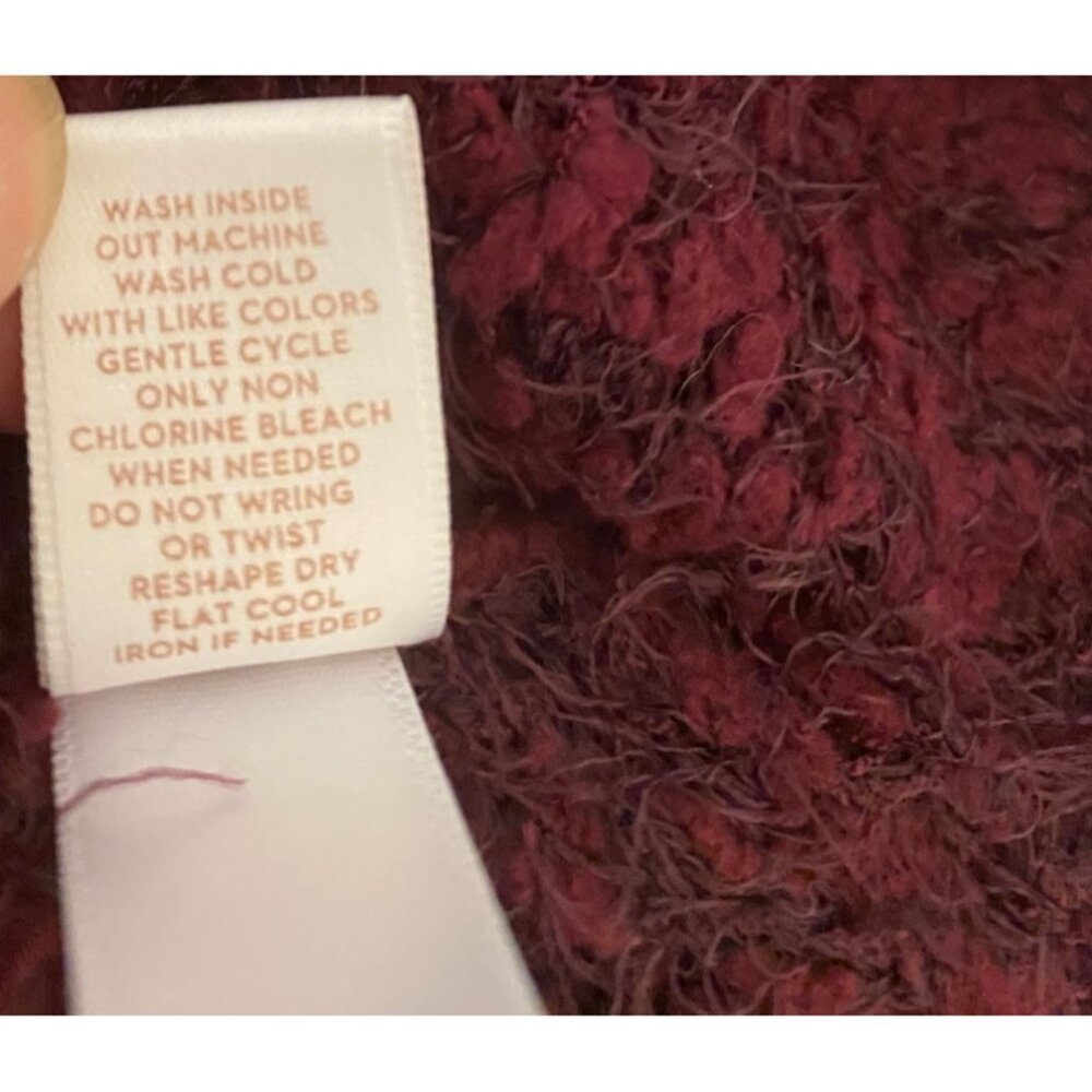 NWT Lauren Conrad Burgundy Textured Long-Sleeve Sweater XL - Picture 5 of 9